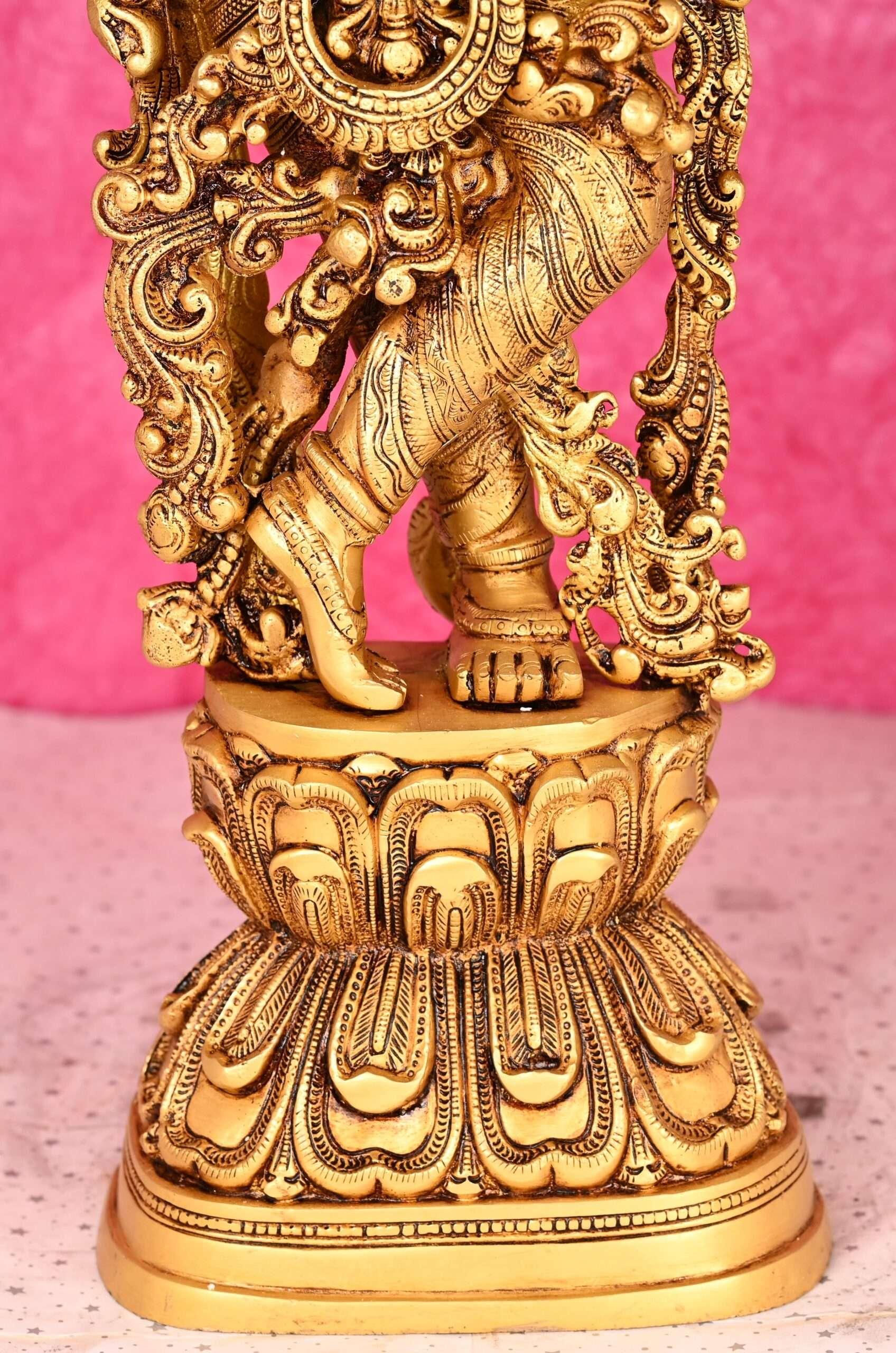 Buy online Krishna Statue | Buy Krishna Statue in Brass | Nikur essence | 30 Inch