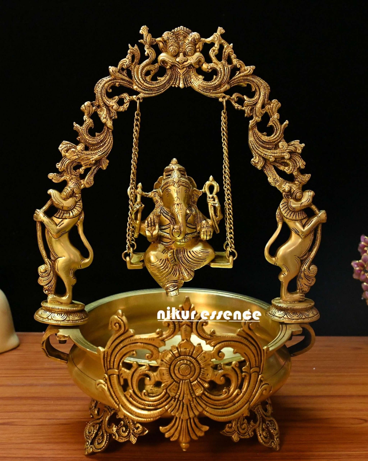 Superfine Brass Ganesha Urli | 21 inch height Idols Nikuressence