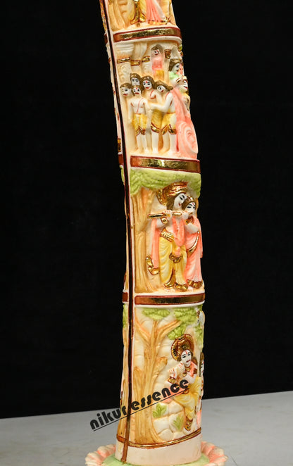 Cultured Marble Krishna Murti with Arch | 30 inch height