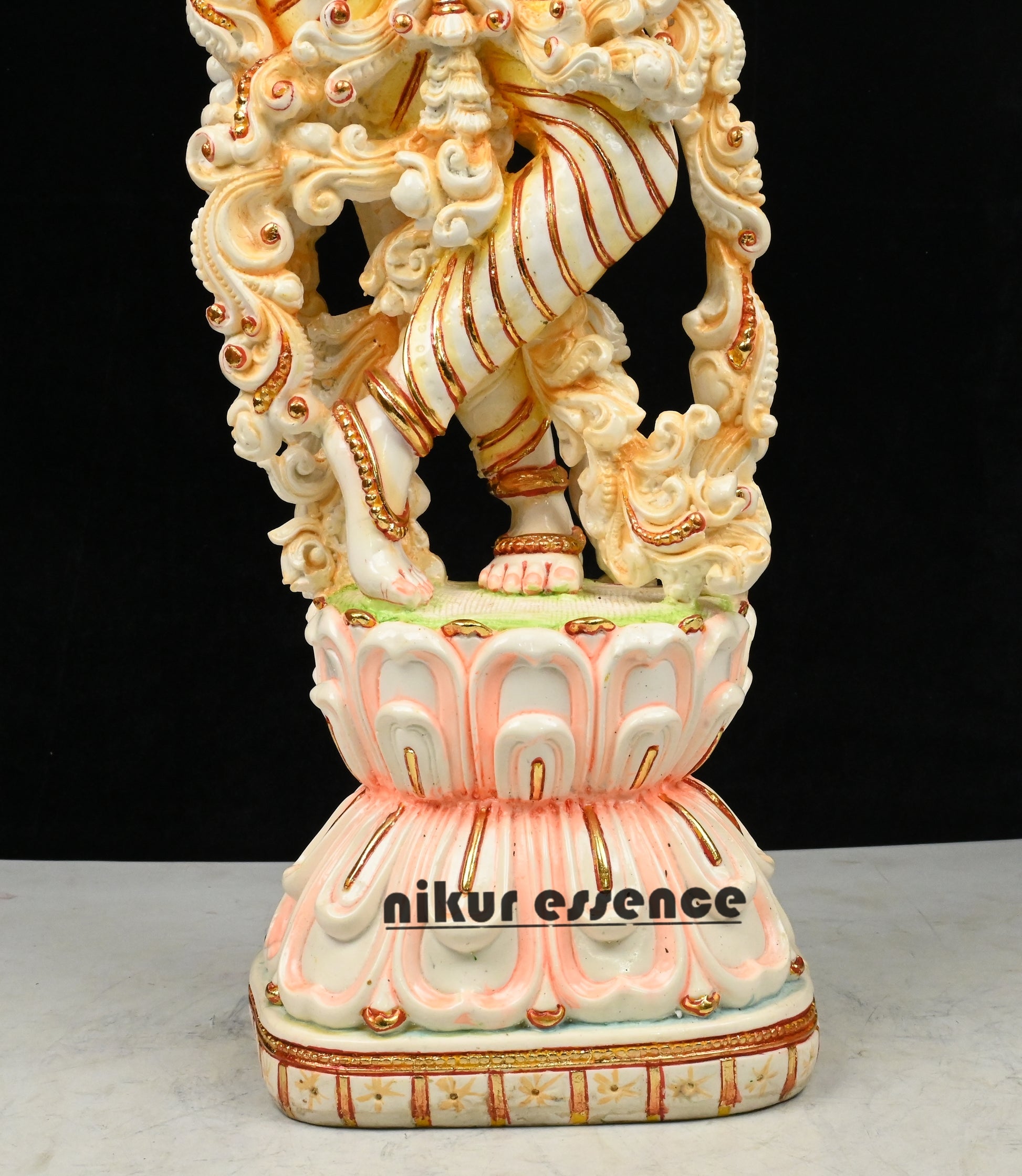 Cultured Marble Krishna Murti with Arch | 30 inch height