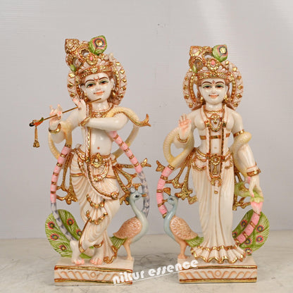 Buy Cultured Marble Radha Krishna Statue | Buy Radha Krishna In marble | 15 inch