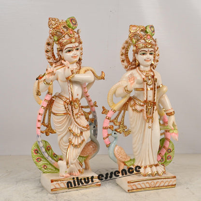 Buy Cultured Marble Radha Krishna Statue | Buy Radha Krishna In marble | 15 inch