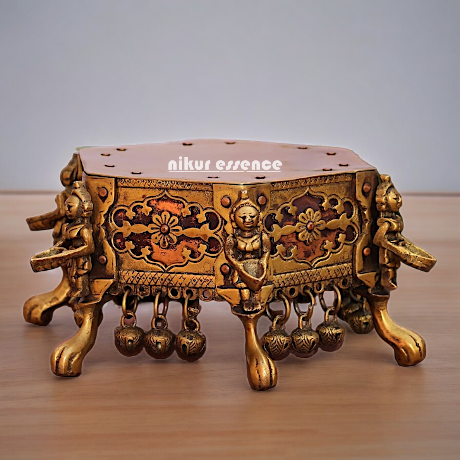 Brass chowki table - 10 Inches