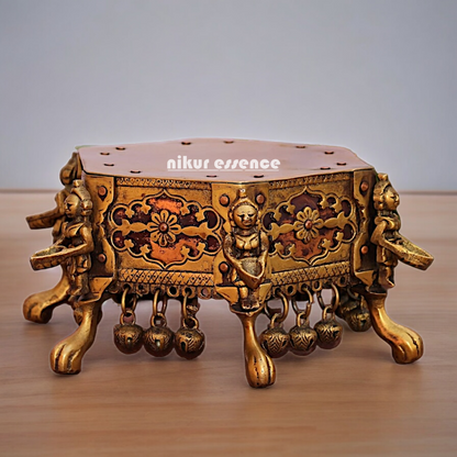 Brass chowki table - 10 Inches