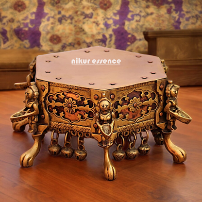 Brass chowki table - 10 Inches