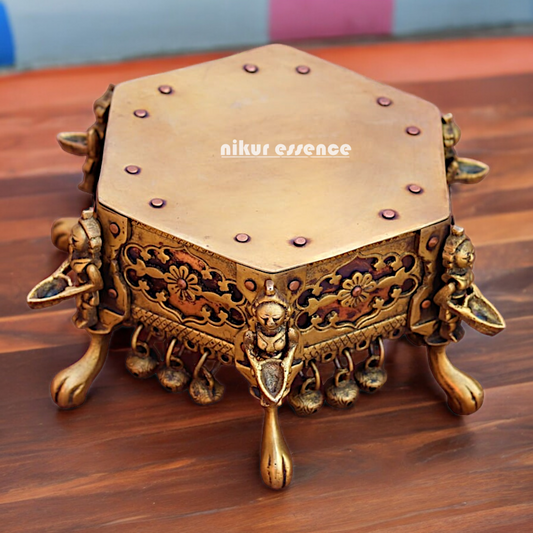 Brass chowki table - 10 Inches