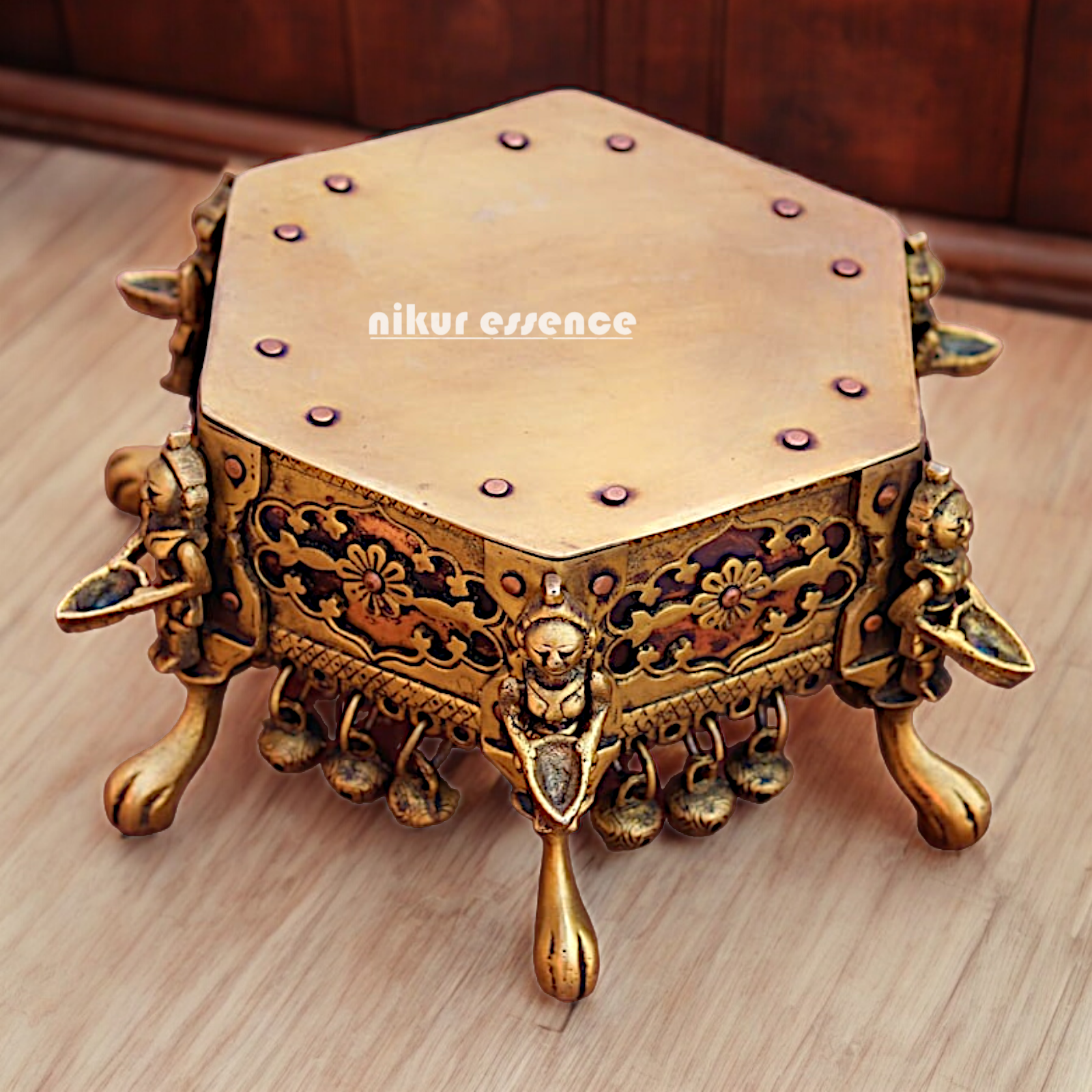 Brass chowki table - 10 Inches