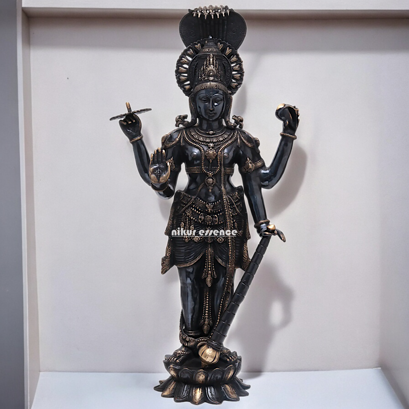 Buy Large Brass Vishnu standing Idol - 101.5 cm Idols Nikuressence