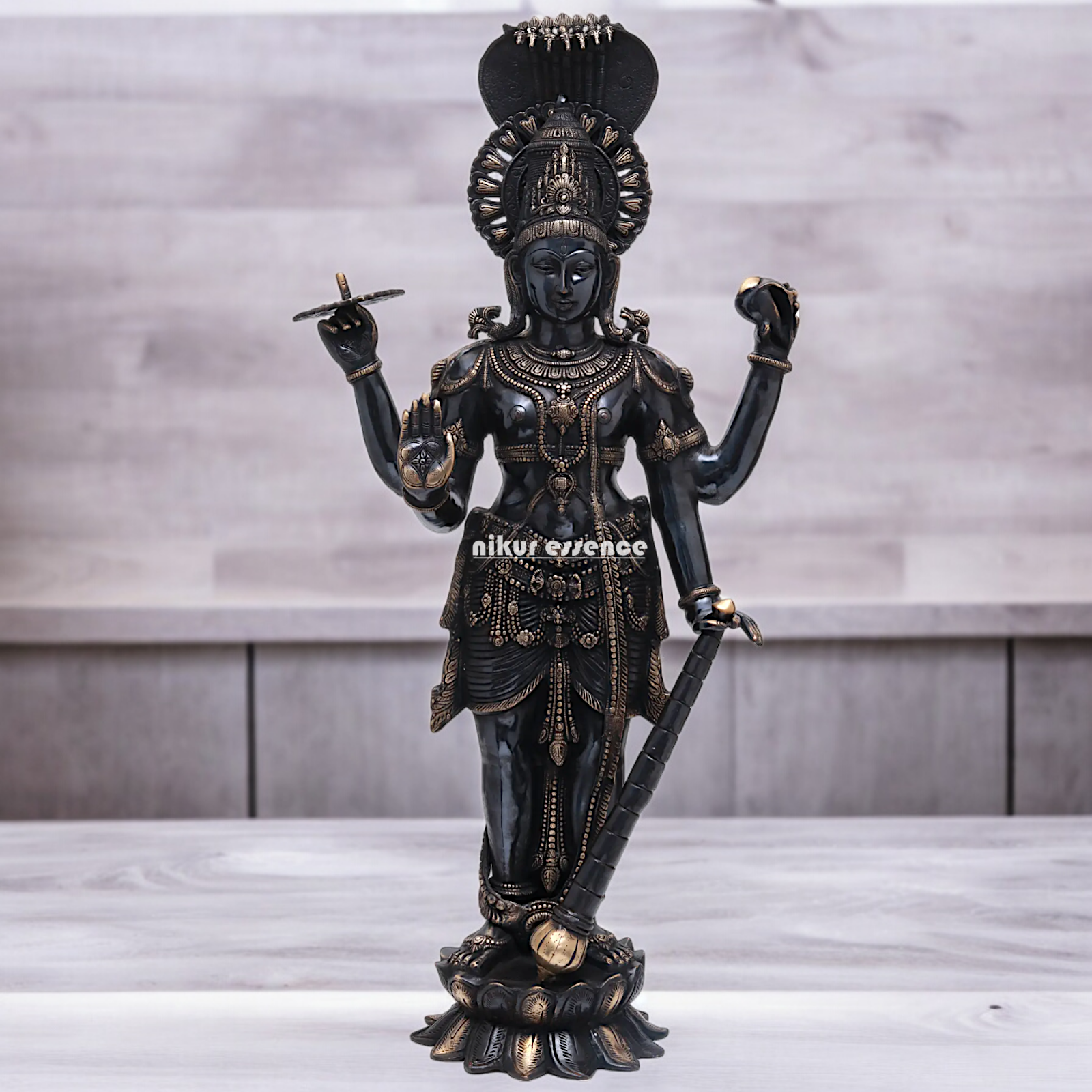 Buy Large Brass Vishnu standing Idol - 101.5 cm Idols Nikuressence