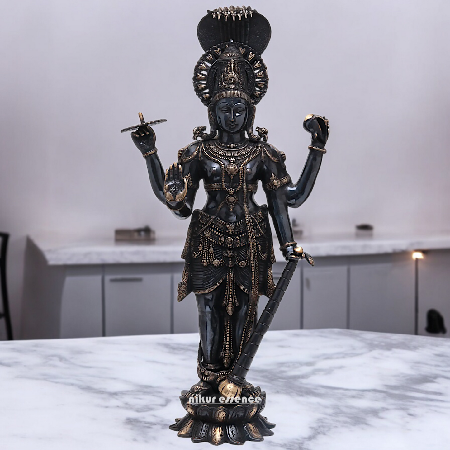 Buy Large Brass Vishnu standing Idol - 101.5 cm Idols Nikuressence