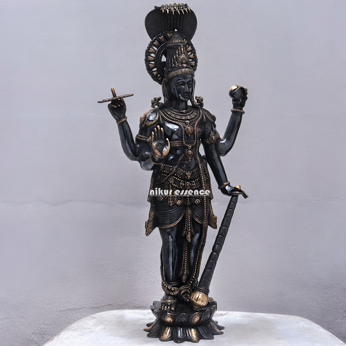 Buy Large Brass Vishnu standing Idol - 101.5 cm Idols Nikuressence