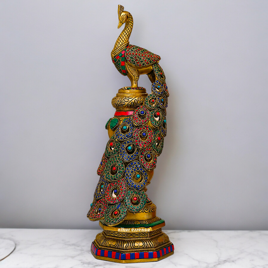 Buy Peacock Idol with Stone Work - 51 cm