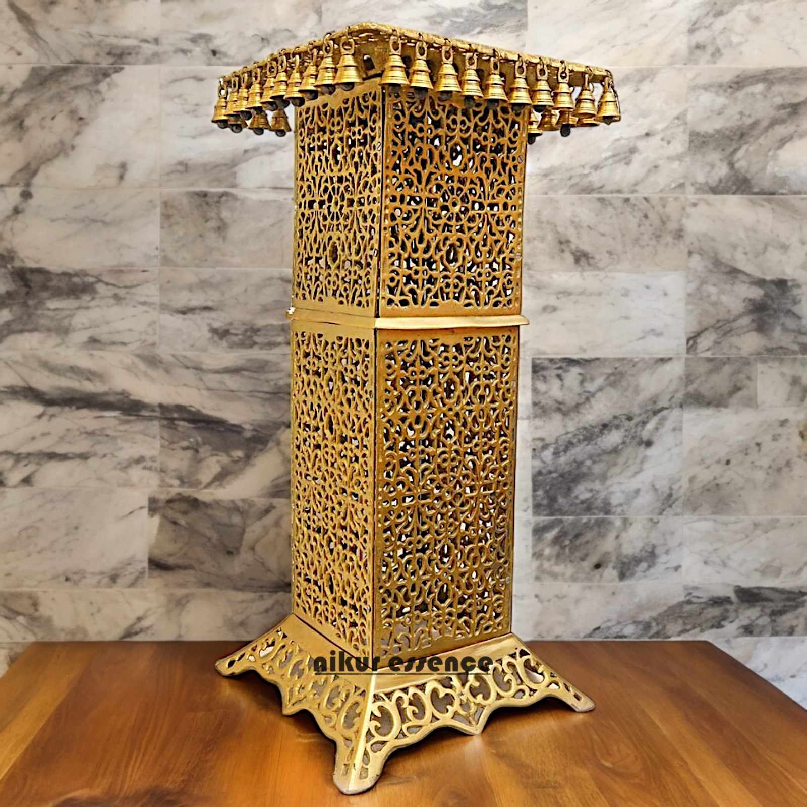 Large Solid Brass Tall Chowki - 81.5 cm Idols Nikuressence