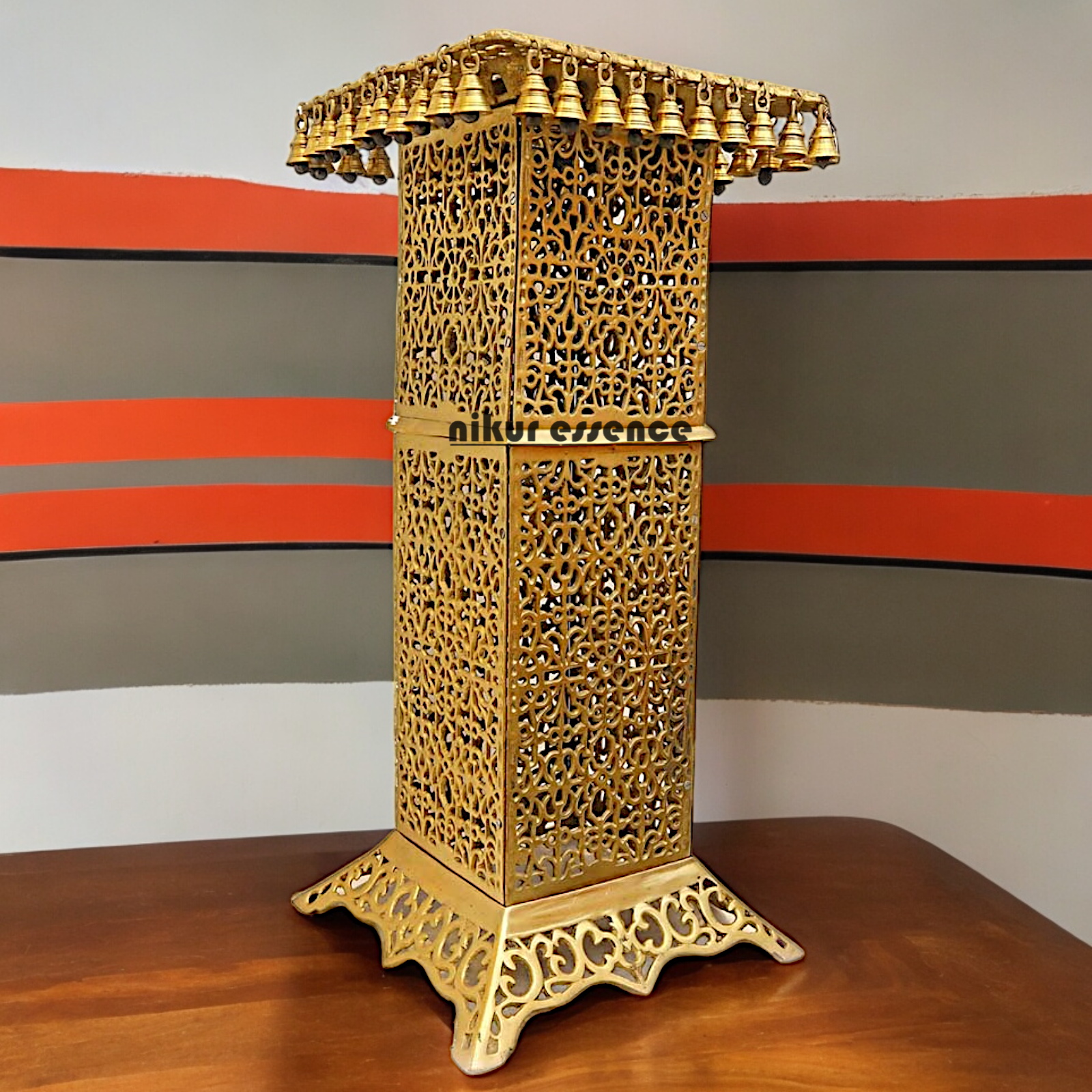 Large Solid Brass Tall Chowki - 81.5 cm Idols Nikuressence