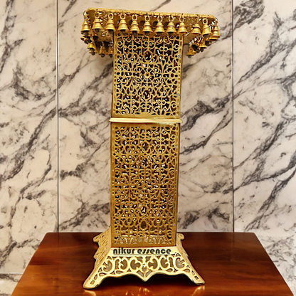 Large Solid Brass Tall Chowki - 81.5 cm Idols Nikuressence