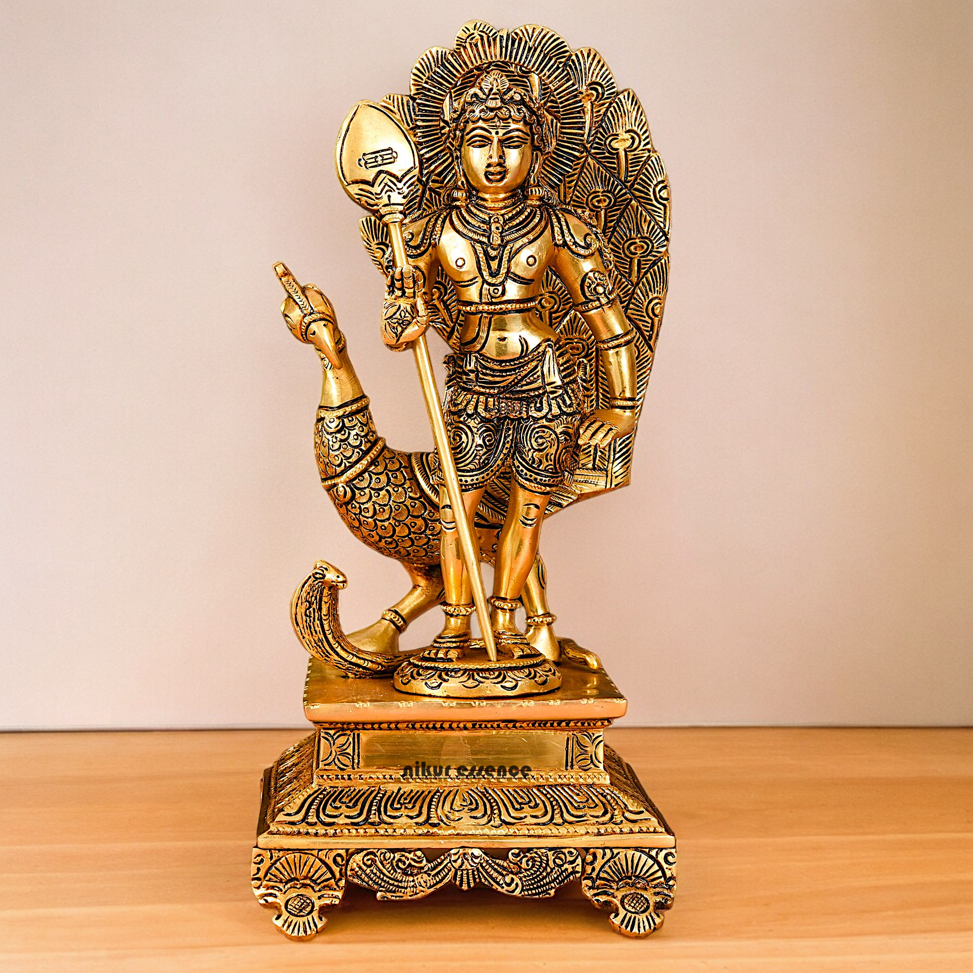 Large Pure Brass kartikeya Murugan Idol - 30 cm Idols Nikuressence