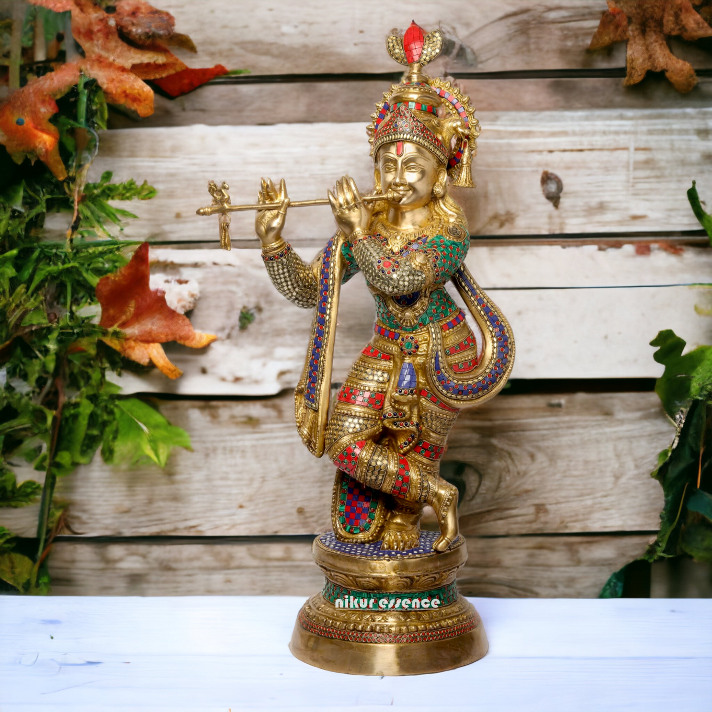 Buy Online Krishna murli with Stone work Idol - 89 cm