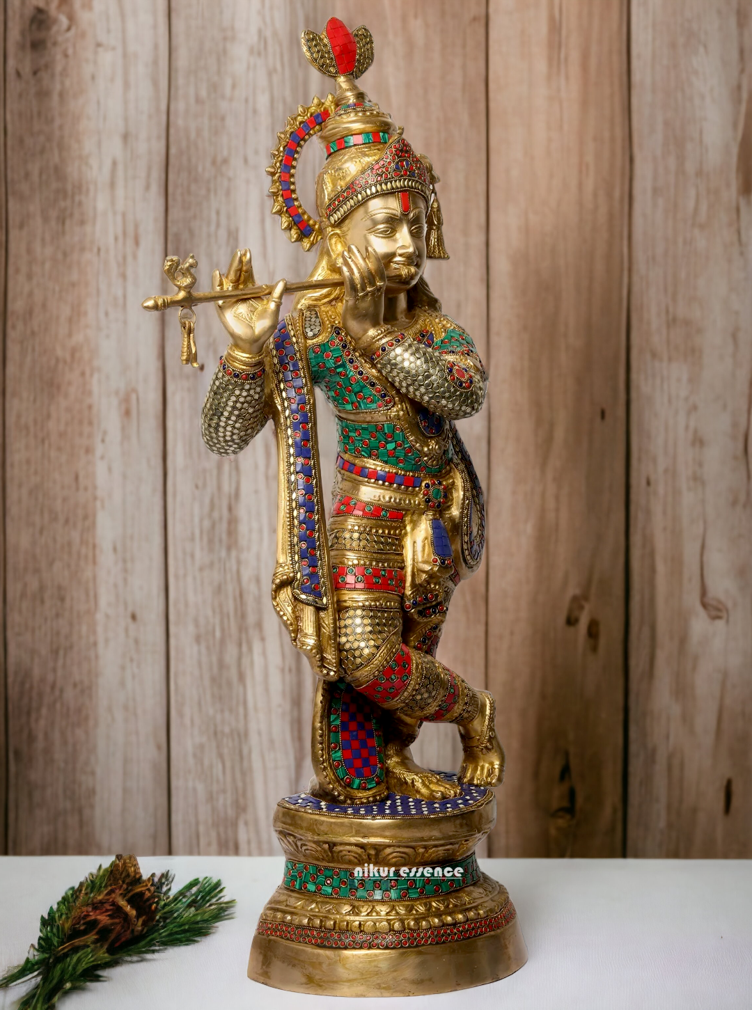 Buy Online Krishna murli with Stone work Idol - 89 cm