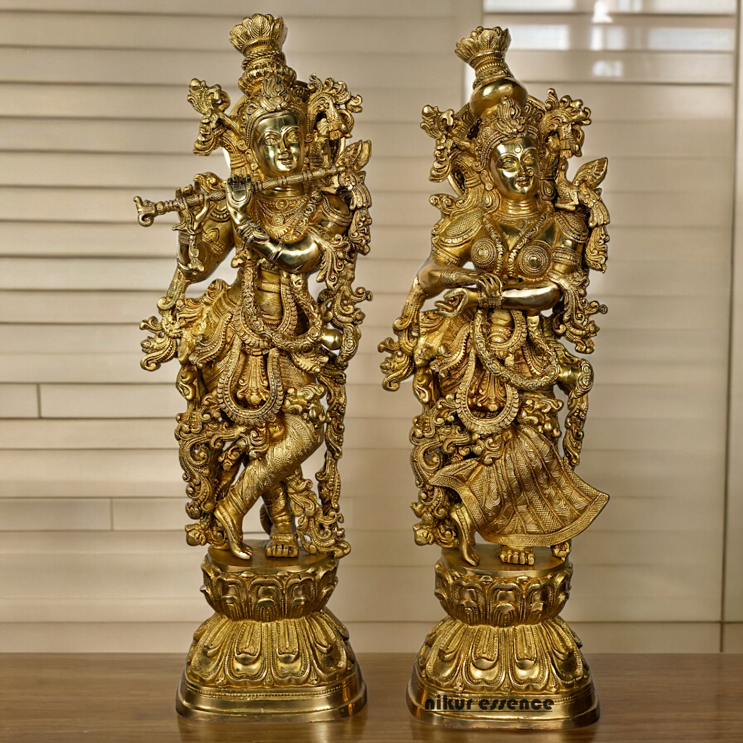 Solid Brass Radha Krishna Standing Idol - 29 inches