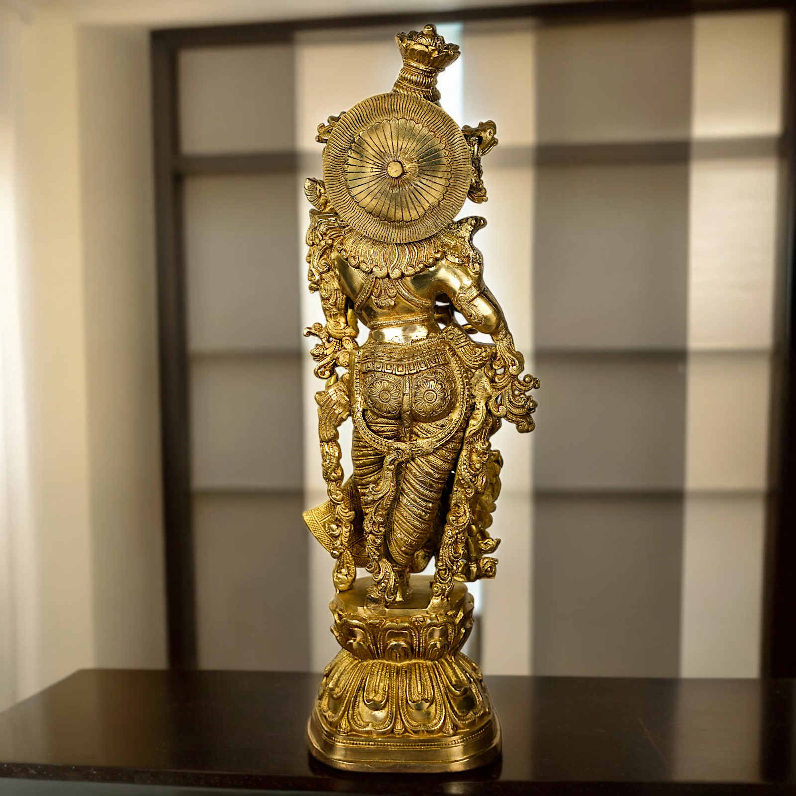 Solid Brass Radha Krishna Standing Idol - 29 inches