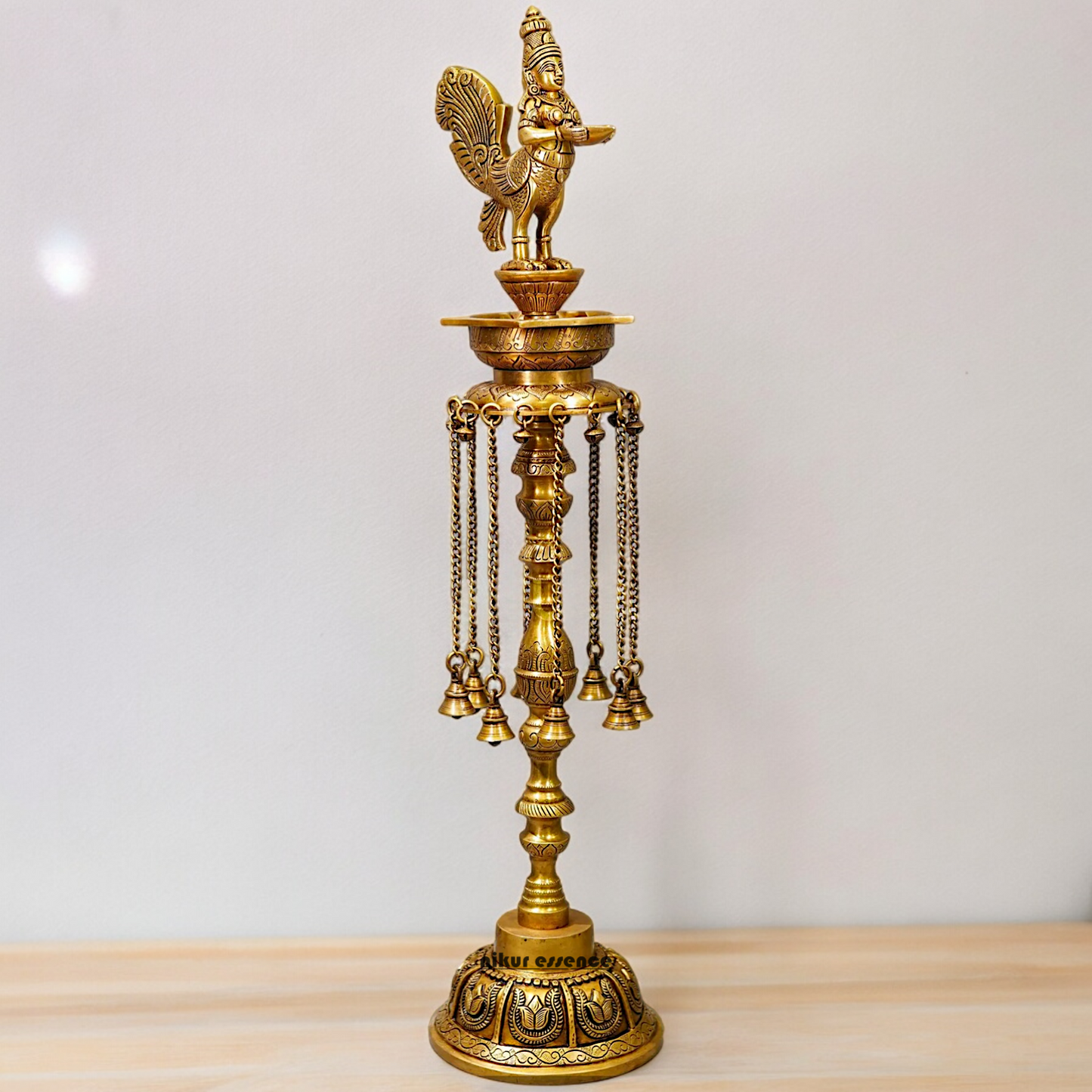 Large Solid Brass kamadhenu Vilakku Oil Diya Lamp - 29 inches