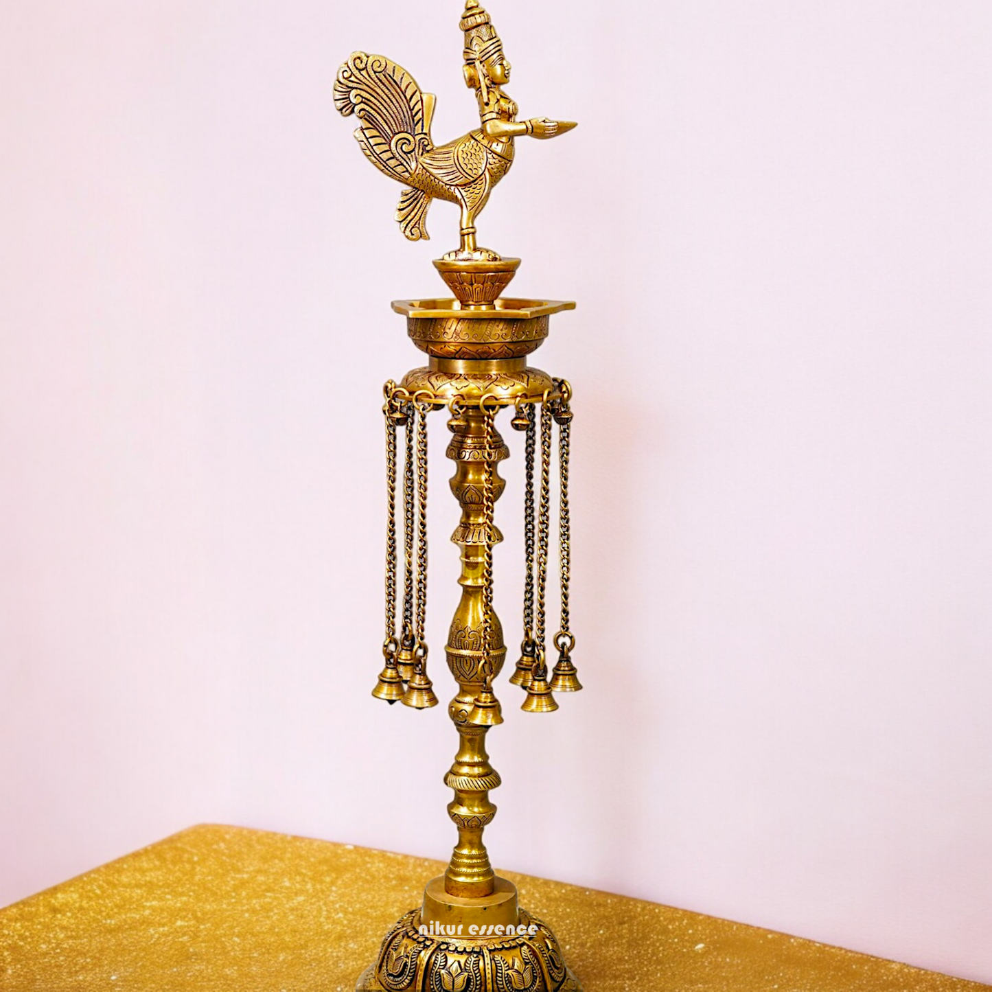 Large Solid Brass kamadhenu Vilakku Oil Diya Lamp - 29 inches