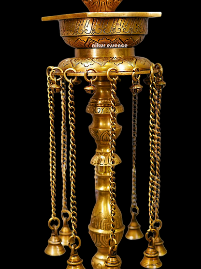 Large Solid Brass kamadhenu Vilakku Oil Diya Lamp - 29 inches