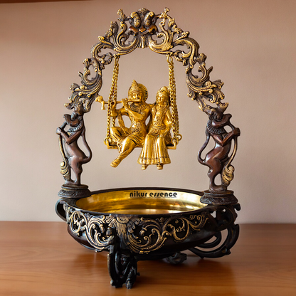 Online Radha Krishna Swing Jhula Urli - 53 cm Idols Nikuressence