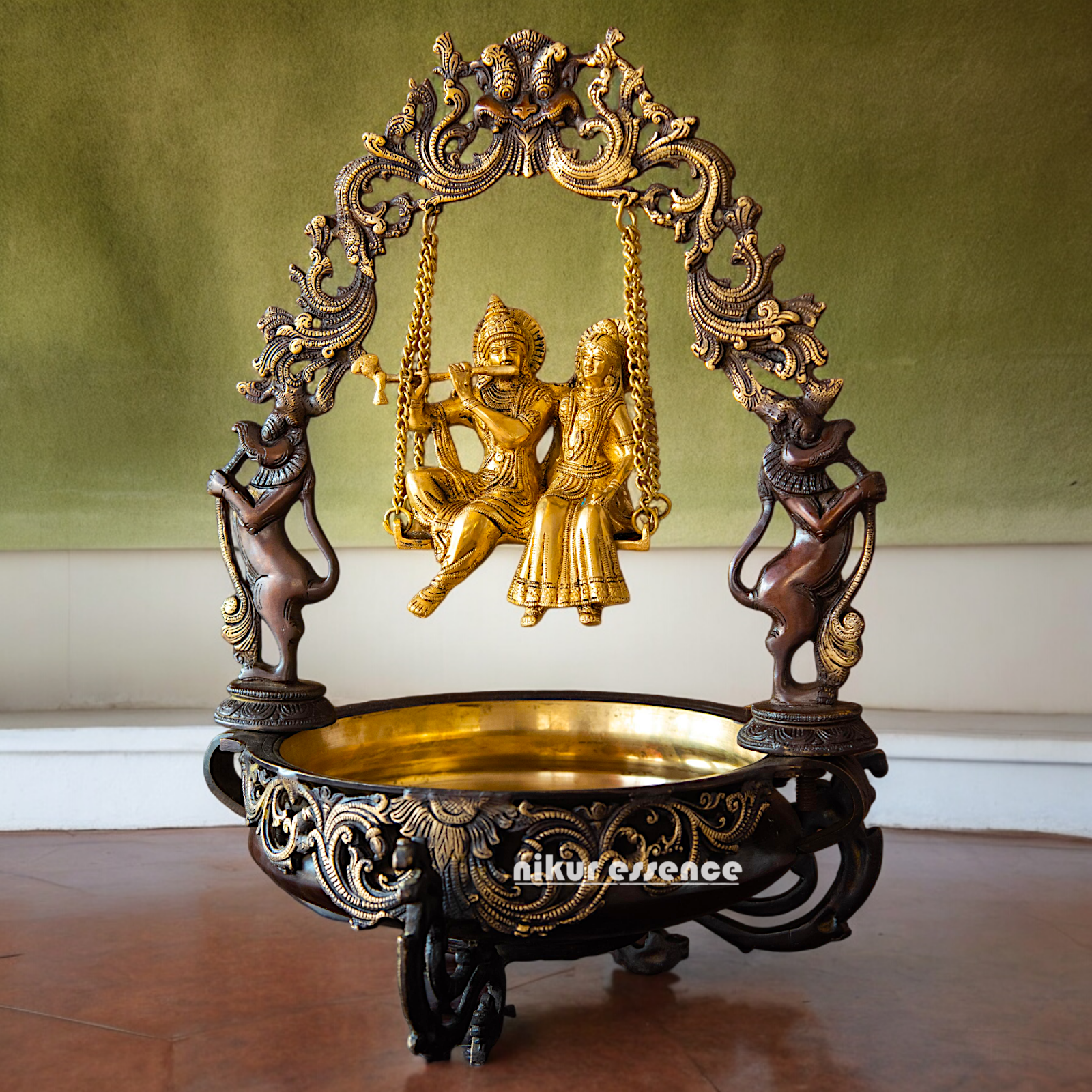 Online Radha Krishna Swing Jhula Urli - 53 cm Idols Nikuressence