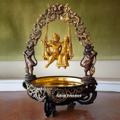 Online Radha Krishna Swing Jhula Urli - 53 cm Idols Nikuressence