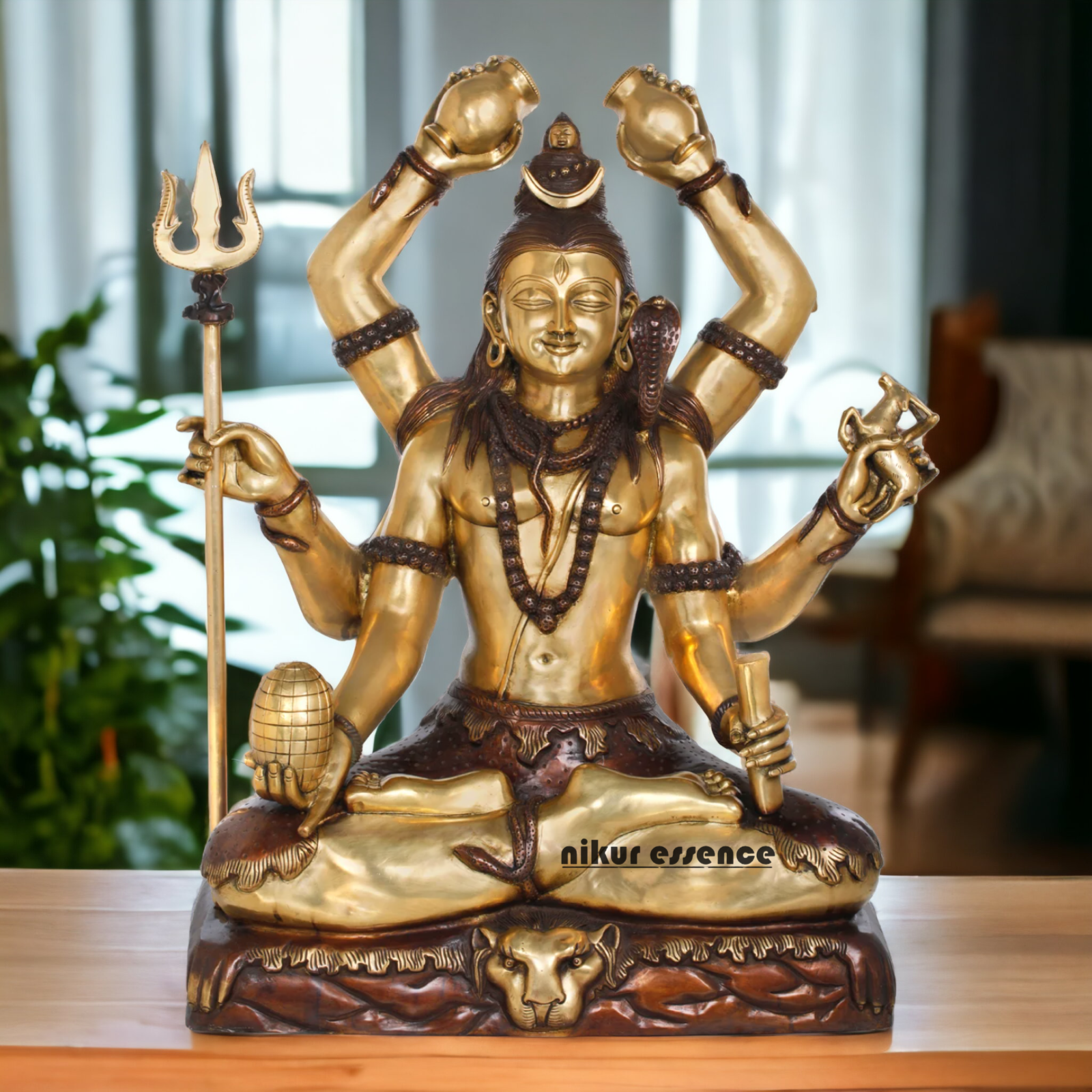 Superfine brass Shiva Sitting Meditation Idol - 77.5 cm