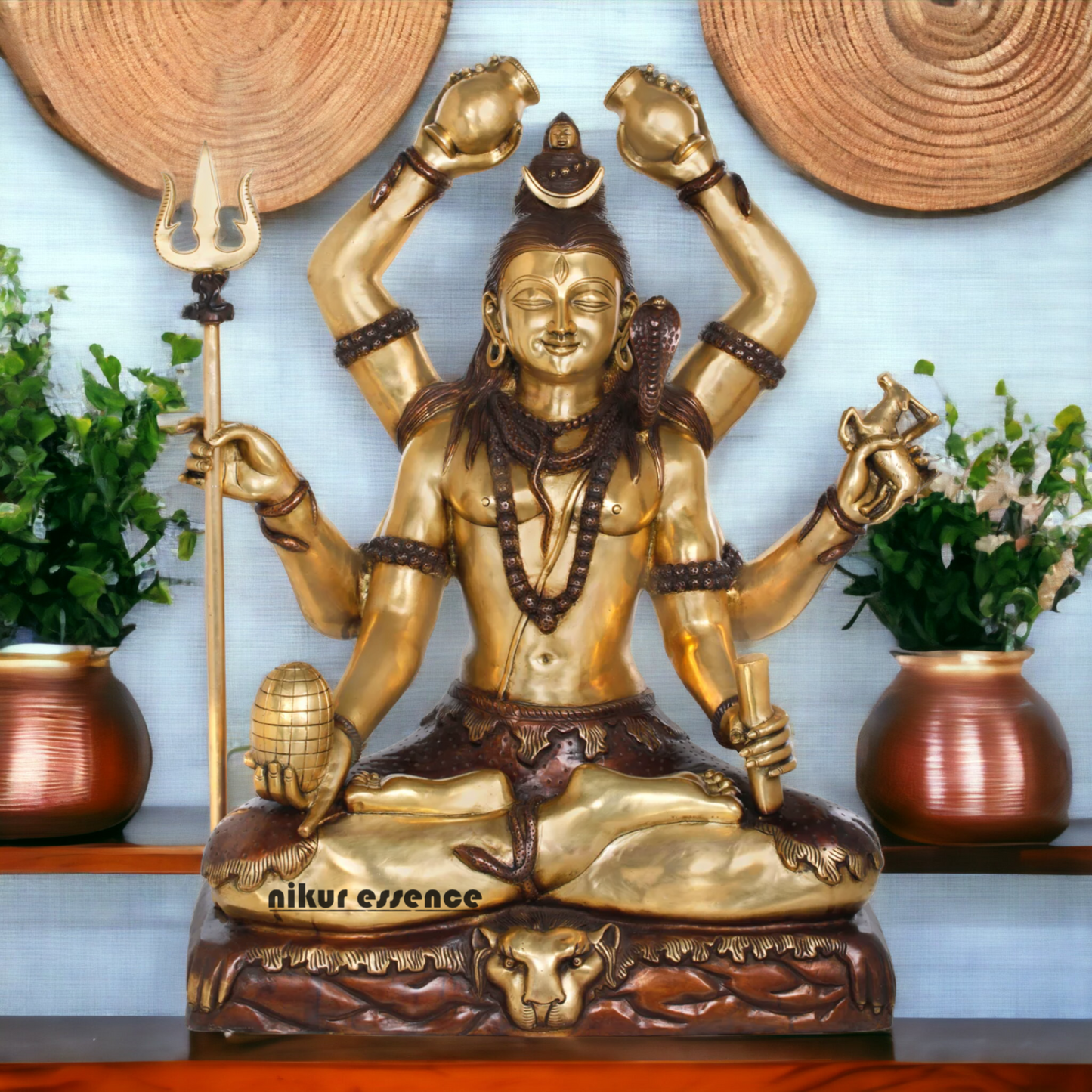 Superfine brass Shiva Sitting Meditation Idol - 77.5 cm