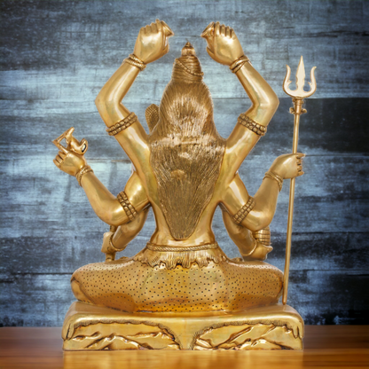 Solid Brass Shiva Sitting Idol - 77.5 cm