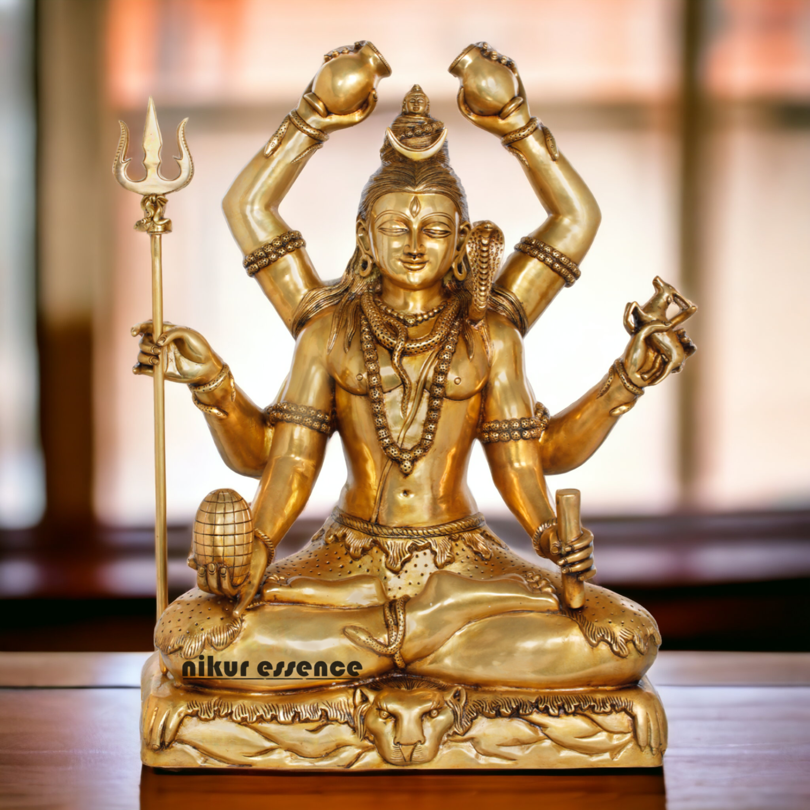 Solid Brass Shiva Sitting Idol - 77.5 cm