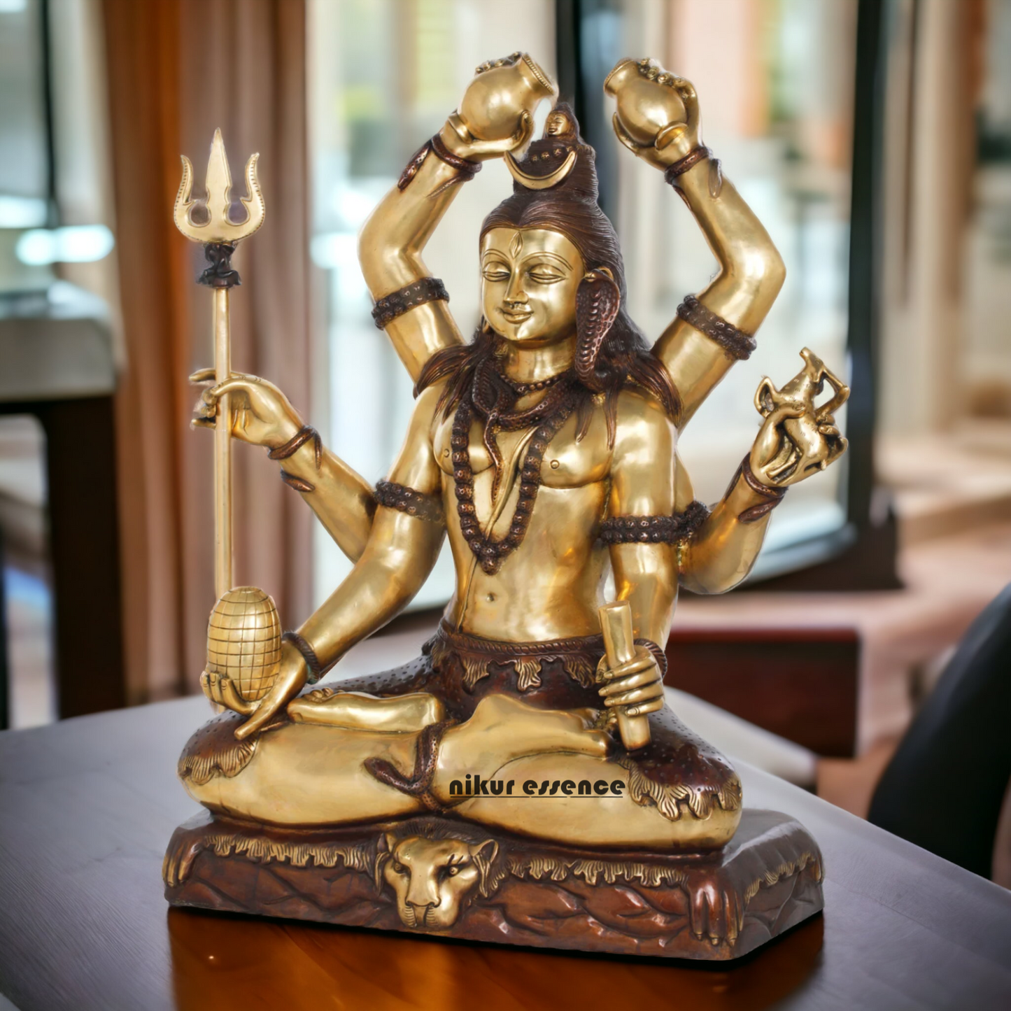 Superfine brass Shiva Sitting Meditation Idol - 77.5 cm