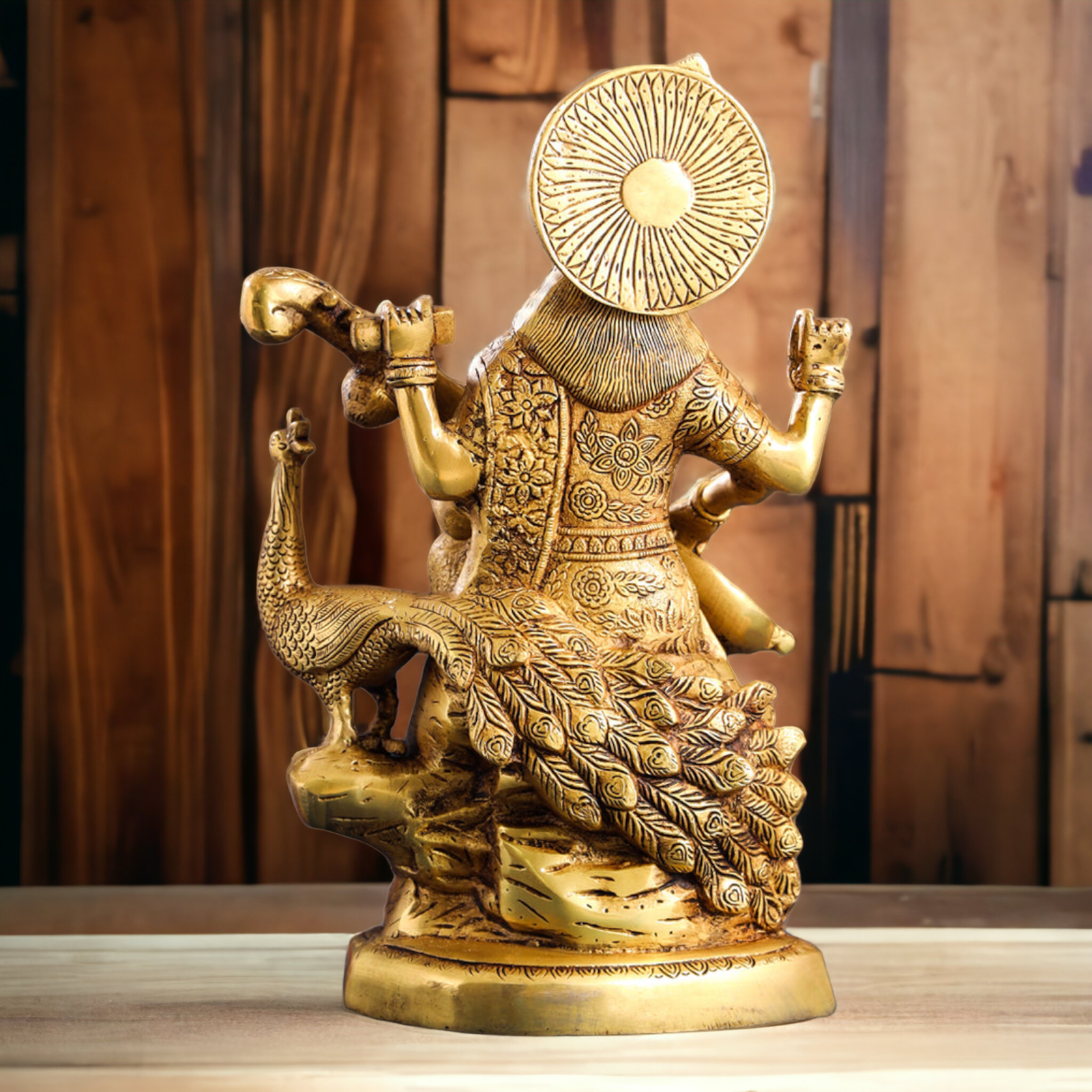 Solid Brass Saraswati Playing Veena sitting on swan idol - 38 cm