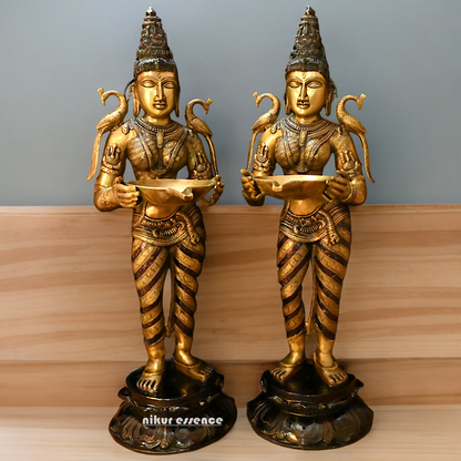 Large Pair Deepalakshmi Traditional lamp idol - 37 inches