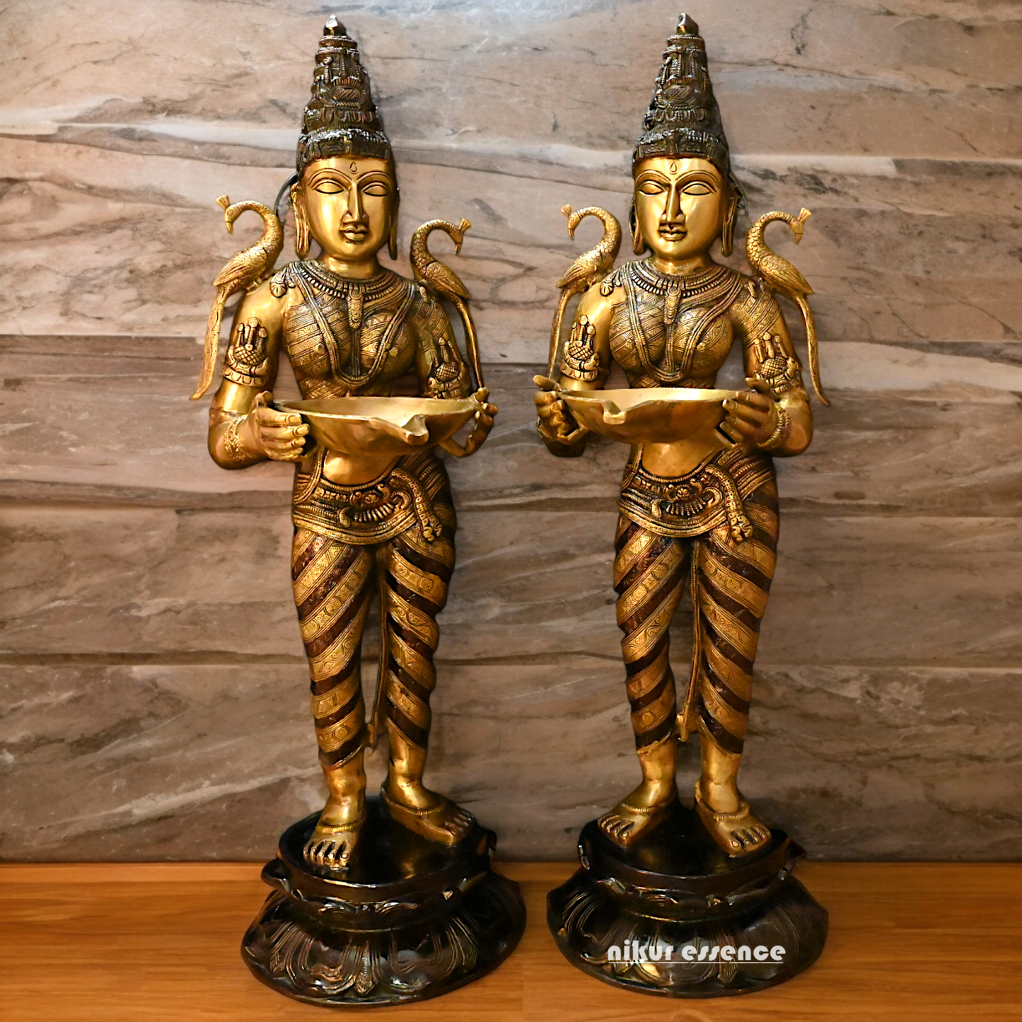 Large Pair Deepalakshmi Traditional lamp idol - 37 inches