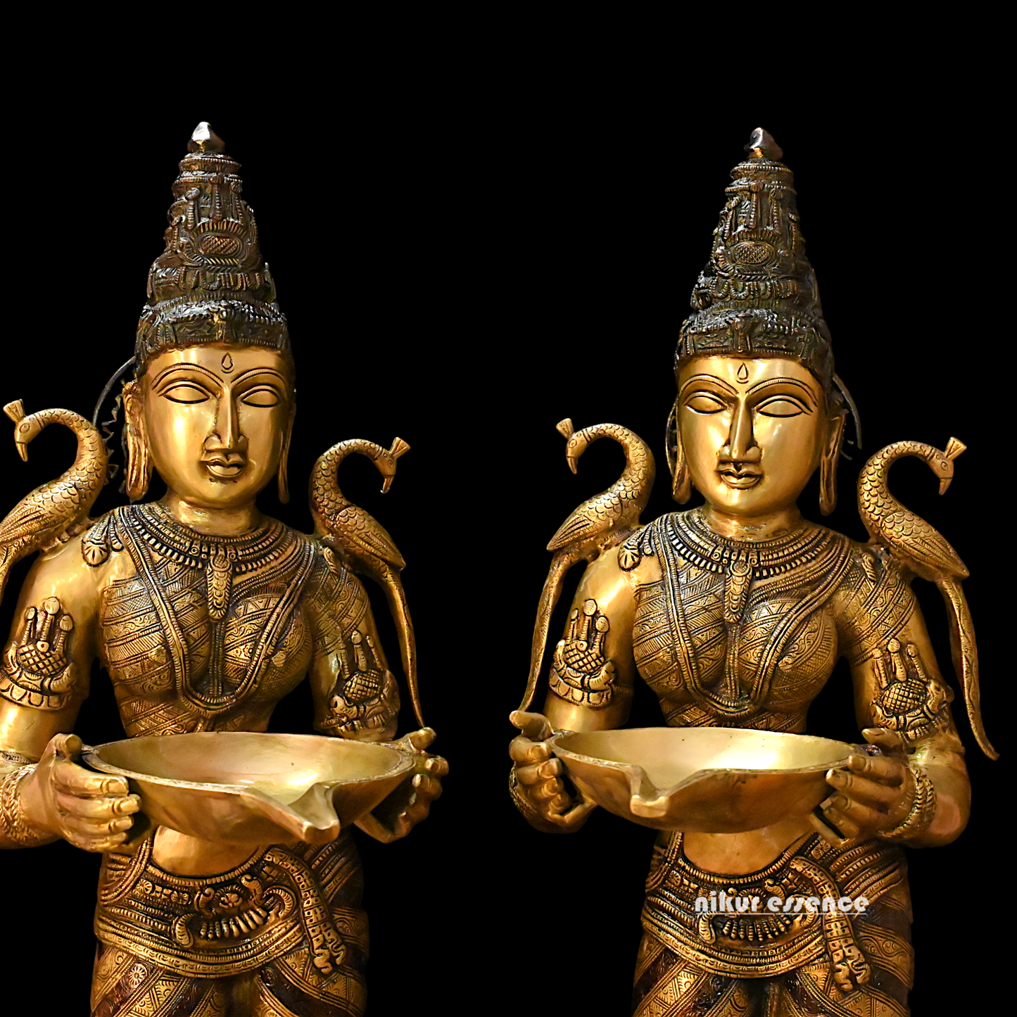 Large Pair Deepalakshmi Traditional lamp idol - 37 inches