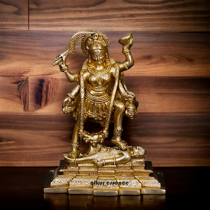 Solid Brass Goddess Maa Kali Idol - 19 cm