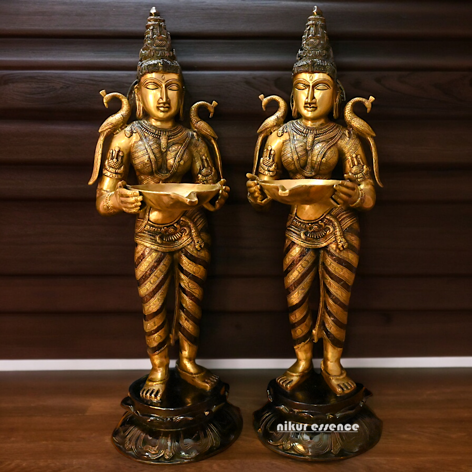 Large Pair Deepalakshmi Traditional lamp idol - 37 inches