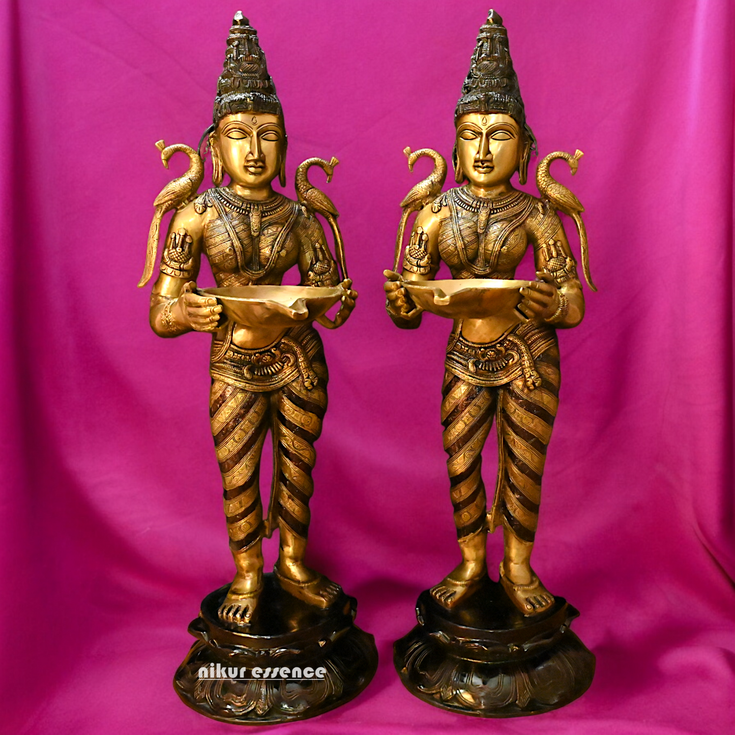 Large Pair Deepalakshmi Traditional lamp idol - 37 inches