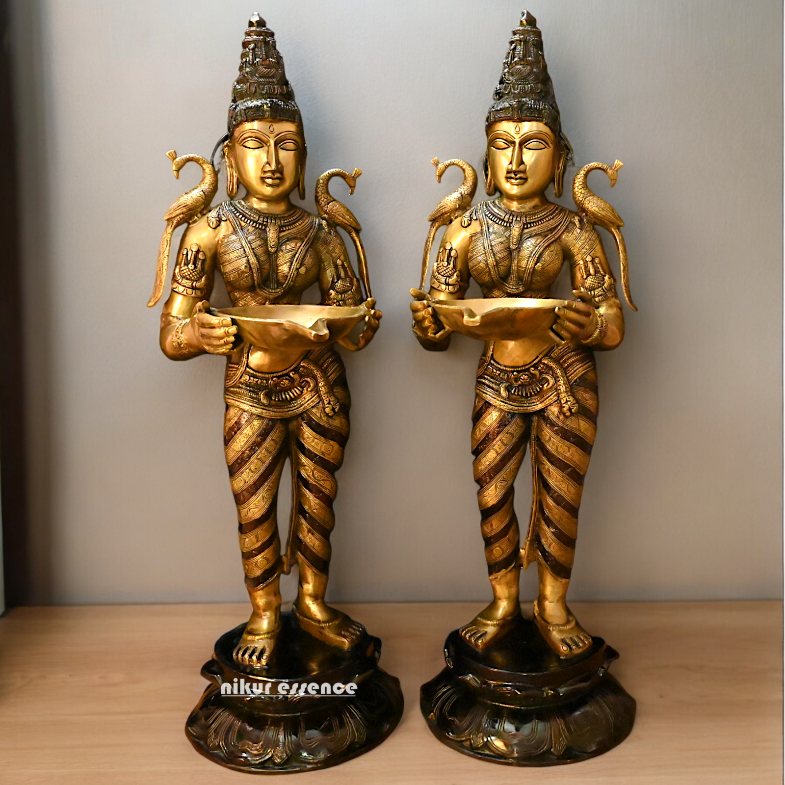 Large Pair Deepalakshmi Traditional lamp idol - 37 inches