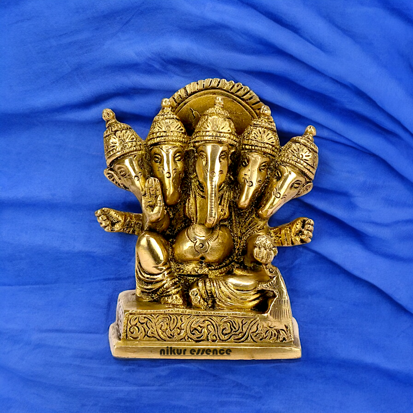 Solid Brass Ganesh Panchmukhi Ganpati Idol - 4.5 inches