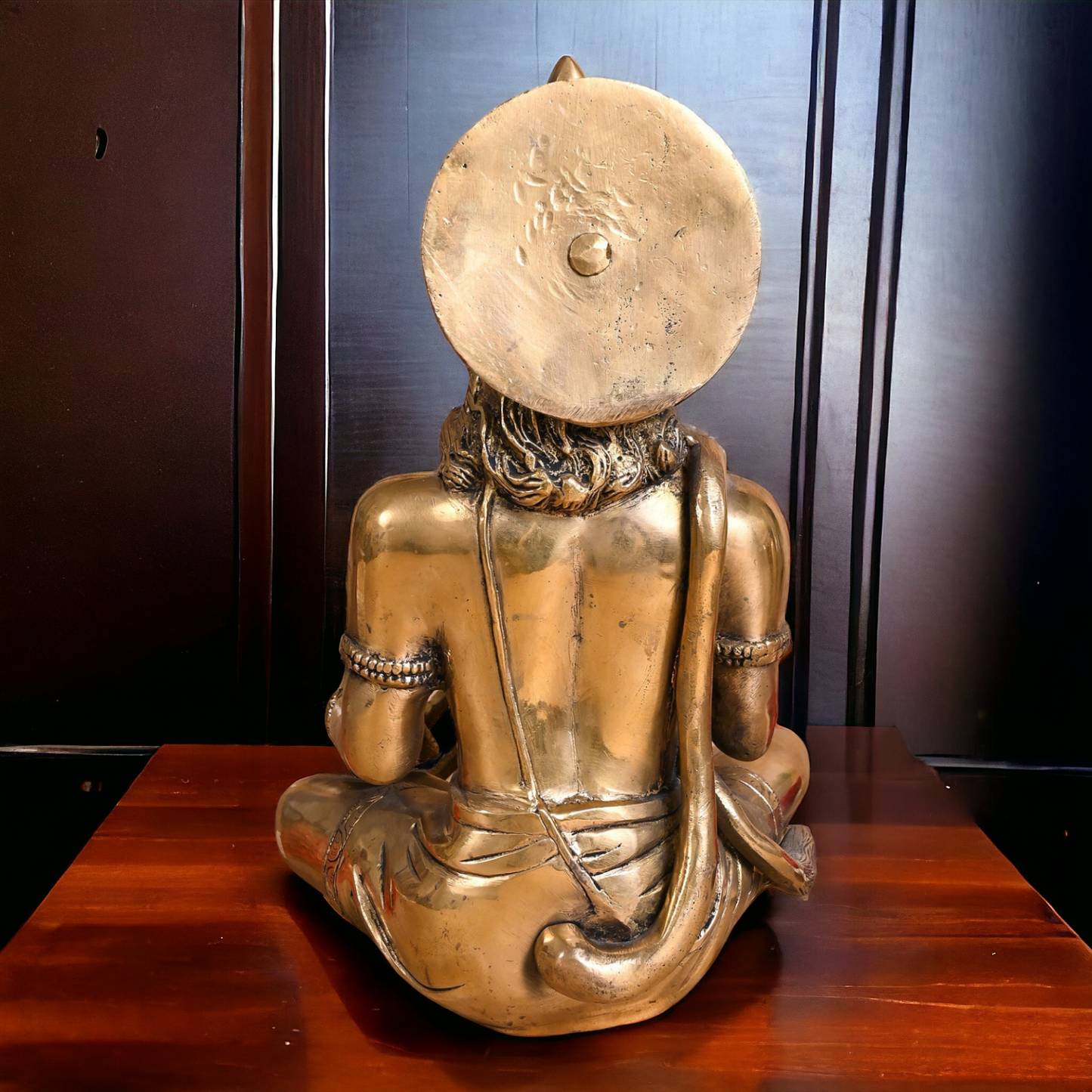 Solid Brass Hanuman Sitting Meditation Idol - 19 cm