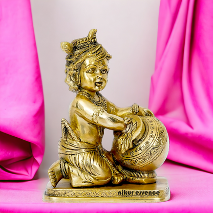 Buy Solid Brass Bal Krishna Idol- 18 cm Nikuressence Bal Krishna Bal Krishna idol Brass Bal Krishna brass idols for gifting brass items for gift Buy bal Krishna idol in USA Diwali Decor diwali gift for parents diwali gift ideas for customers diwali gift item diwali gift sets diwali gifting ideas for clients diwali home decor items diwali lakshmi puja mantra diwali pooja items Online Bal Krishna Price bal Krishna