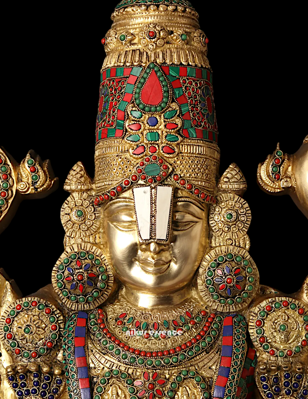 Lord Tirupati Balaji Brass with Stone Work - 117 cm Idols Nikuressence