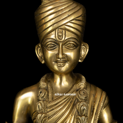 Lord Swaminarayan and Gunatitanand Swami Akshar Purushottam Solid Brass idol - 23 inches Idols Nikuressence