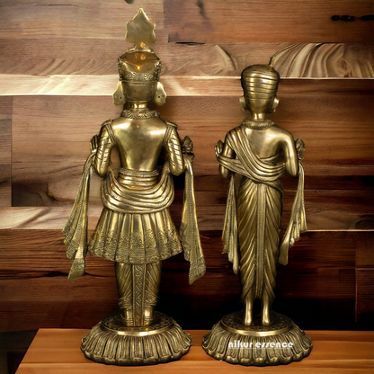 Lord Swaminarayan and Gunatitanand Swami Akshar Purushottam Solid Brass idol - 23 inches Idols Nikuressence