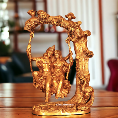 Solid Brass Radha Krishna swing jhula idol - 52 cm Idols Nikuressence